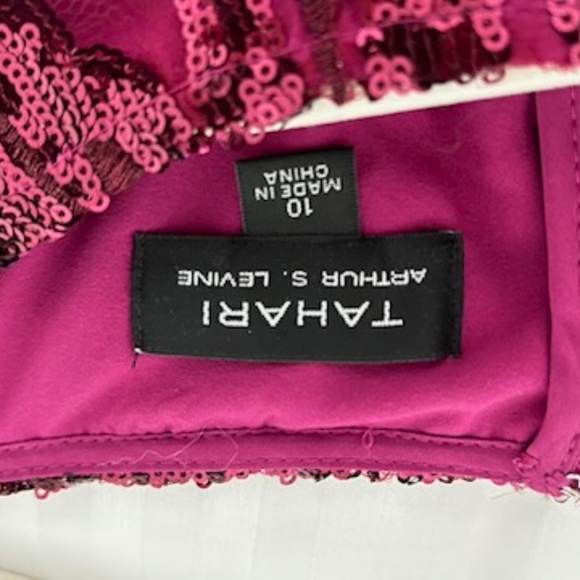 Tahari Formal-Evening Dress, Sequin,  Fuchsia  / Magenta, NWT Size 10 - Picture 8 of 8